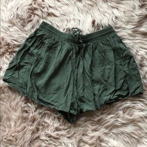 Olive green flowy shorts